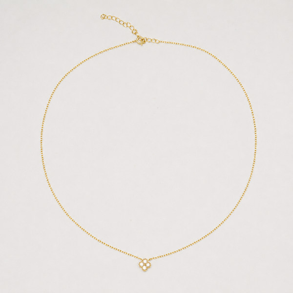 Catherine Necklace-Gold colour with white zirconia