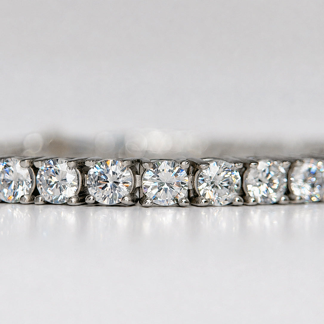 925 sterling silver tennis bracelet with round cubic zirconia stones 