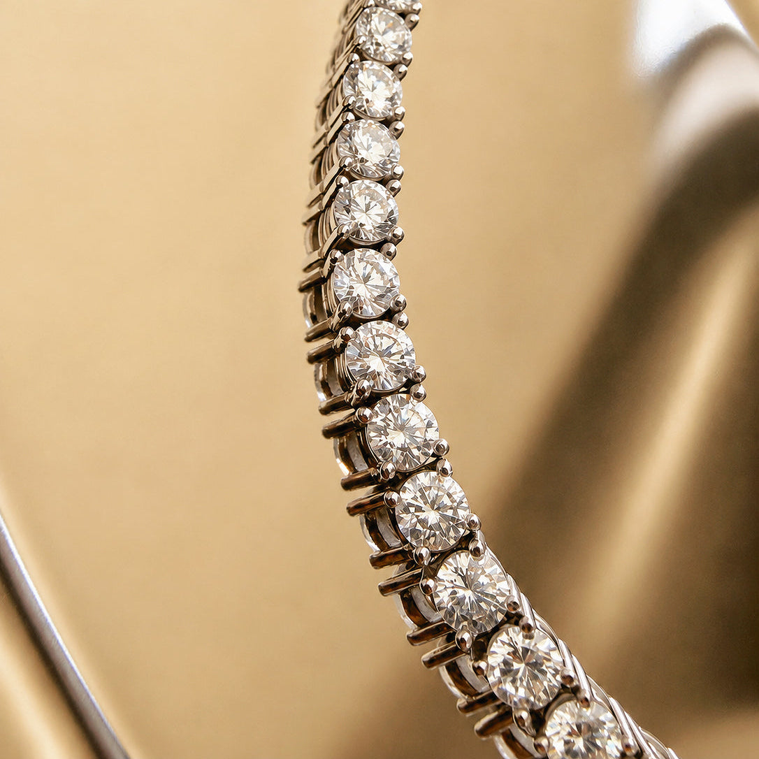 925 sterling silver tennis bracelet with round cubic zirconia stones