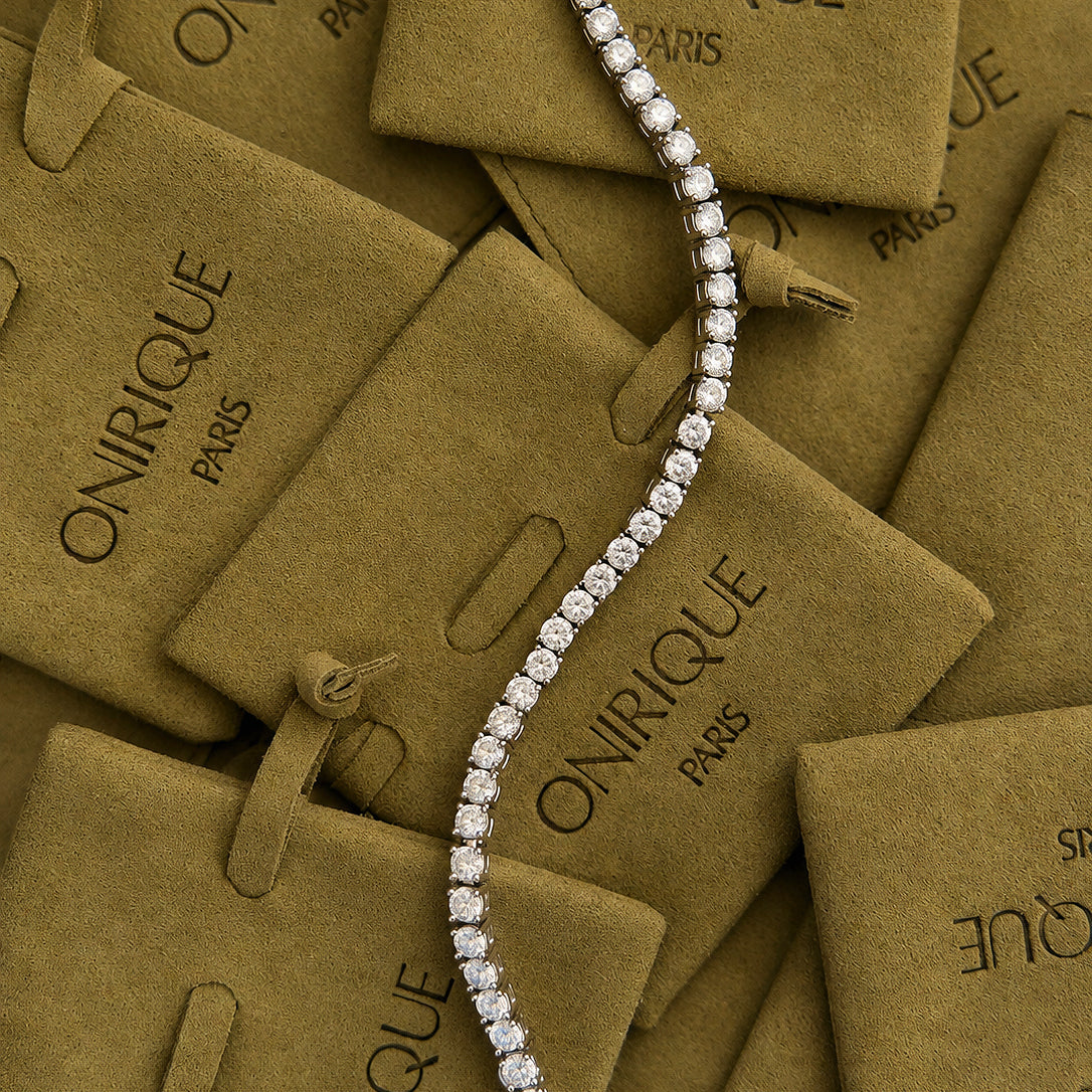 925 sterling silver tennis bracelet with round cubic zirconia stones