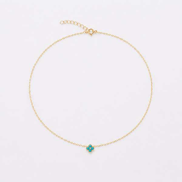 Collier Catherine – Doré avec zircone bleue