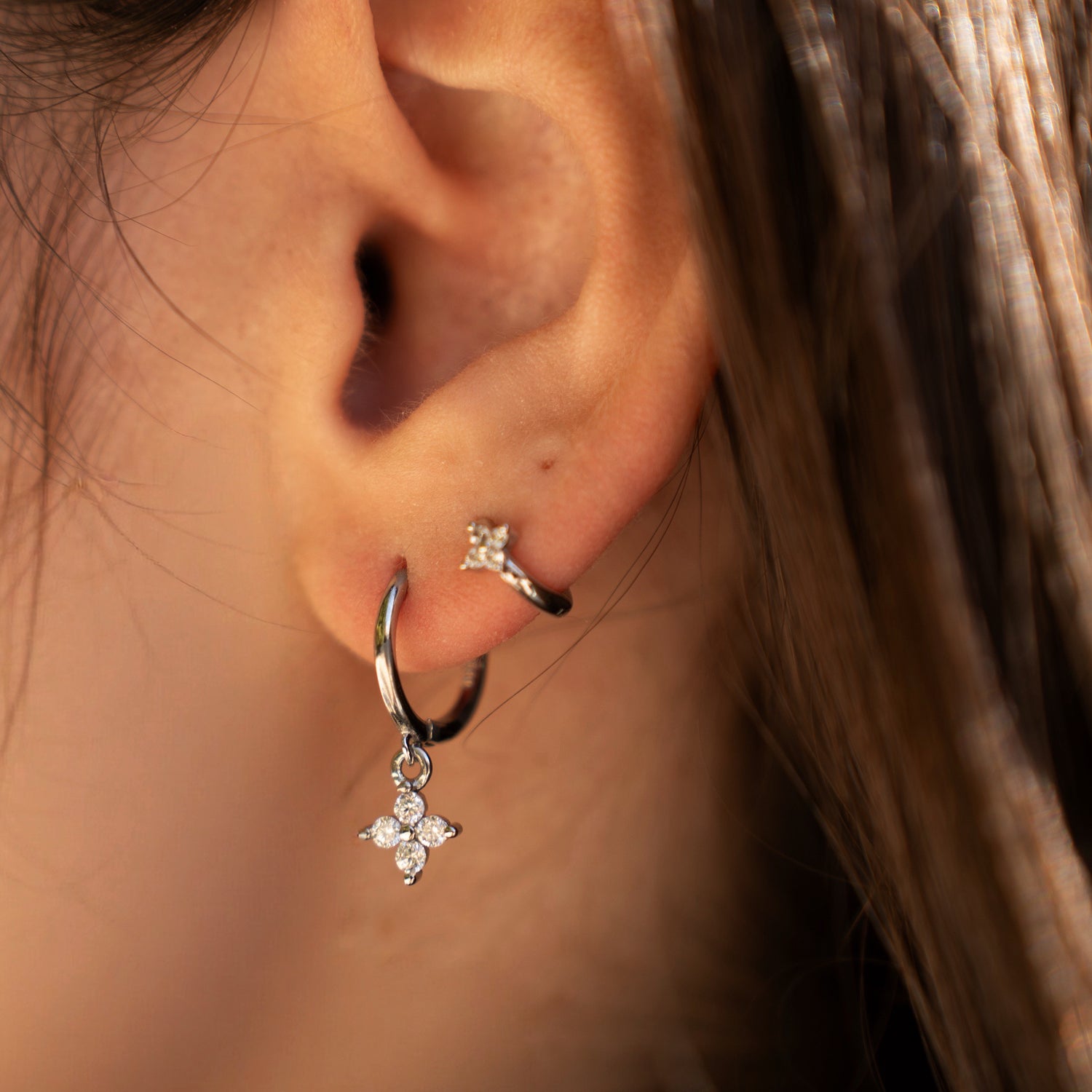 Boucles d'oreilles Olivia- Argenté