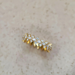 Bague en argent 925 plaqué or avec motifs fleurs sertis d’oxydes de zirconium transparents