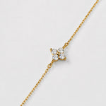old-plated 925 sterling silver anklet with floral cubic zirconia charm