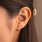 Gold-plated sterling silver classic huggie hoop earrings with a smooth polished finish
