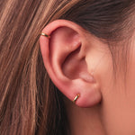 Gold-plated sterling silver classic huggie hoop earrings with a smooth polished finish