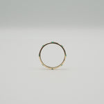 Gold-plated sterling silver delicate band ring with small green stones