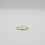 Gold-plated sterling silver delicate band ring with small green stones