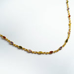 Collier en argent 925 plaqué or avec pierres marquise multicolores