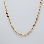 Collier en argent 925 plaqué or avec pierres rondes multicolores-4