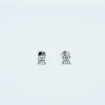 Puces d’oreilles en argent 925 avec motifs fleurs sertis d’oxydes de zirconium transparents