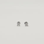 Puces d’oreilles en argent 925 avec motifs fleurs sertis d’oxydes de zirconium transparents