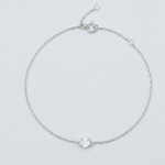 Rhodium-plated 925 sterling silver bracelet with a round cubic zirconia solitaire