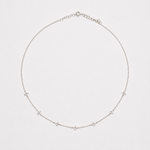 Rhodium-plated sterling silver necklace with delicate cubic zirconia flower details