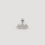 Stainless steel helix piercing earring with cubic zirconia stones 