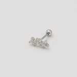 Stainless steel helix piercing earring with cubic zirconia stones 