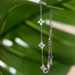ONIRIQUE sterling silver floral bracelet with cubic zirconia stones 